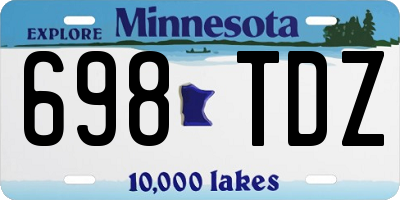 MN license plate 698TDZ