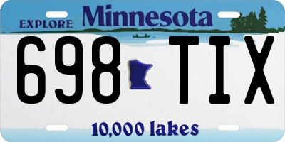 MN license plate 698TIX