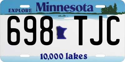 MN license plate 698TJC