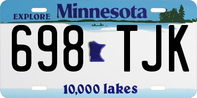 MN license plate 698TJK