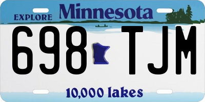 MN license plate 698TJM