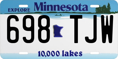 MN license plate 698TJW
