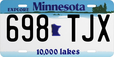 MN license plate 698TJX