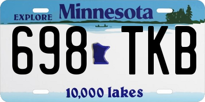 MN license plate 698TKB