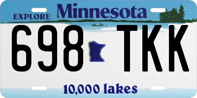 MN license plate 698TKK