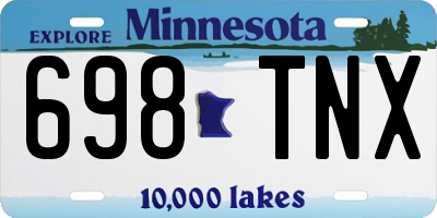 MN license plate 698TNX