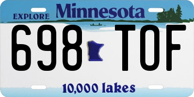 MN license plate 698TOF