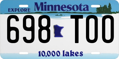 MN license plate 698TOO