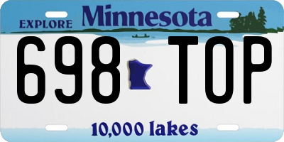 MN license plate 698TOP