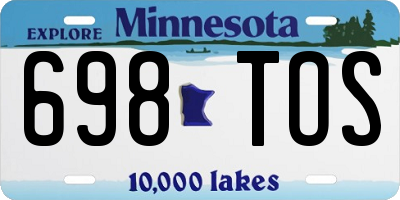 MN license plate 698TOS