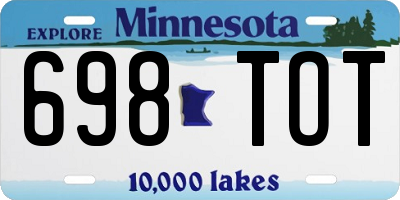 MN license plate 698TOT
