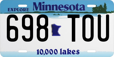 MN license plate 698TOU