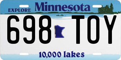 MN license plate 698TOY