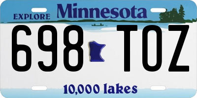 MN license plate 698TOZ