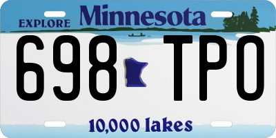 MN license plate 698TPO