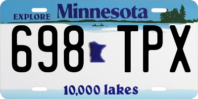 MN license plate 698TPX