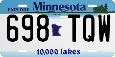 MN license plate 698TQW