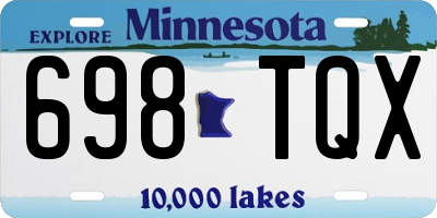 MN license plate 698TQX