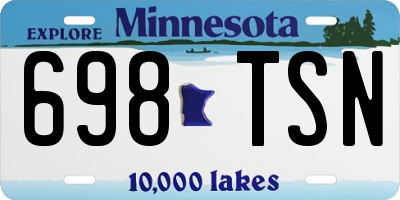 MN license plate 698TSN