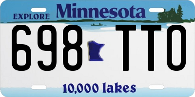 MN license plate 698TTO