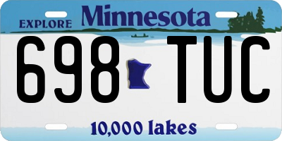 MN license plate 698TUC