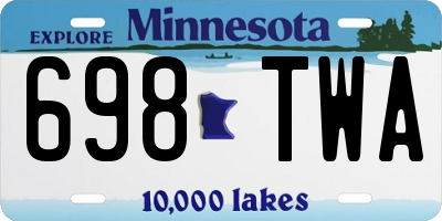 MN license plate 698TWA