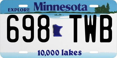 MN license plate 698TWB