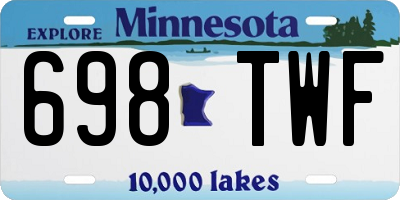 MN license plate 698TWF
