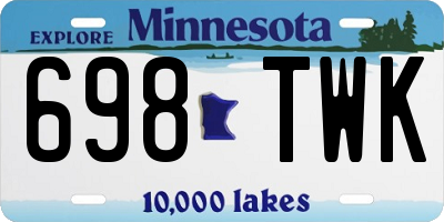 MN license plate 698TWK