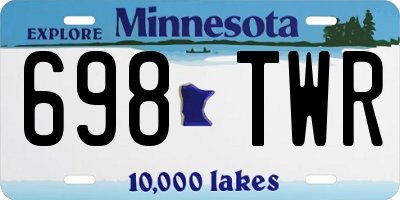 MN license plate 698TWR
