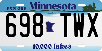 MN license plate 698TWX