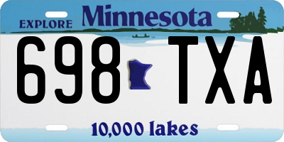 MN license plate 698TXA