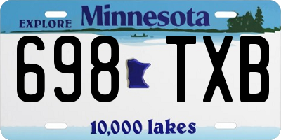 MN license plate 698TXB