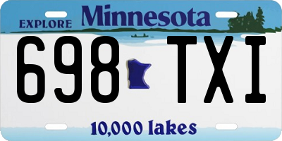 MN license plate 698TXI