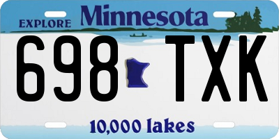 MN license plate 698TXK