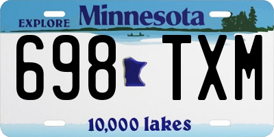 MN license plate 698TXM