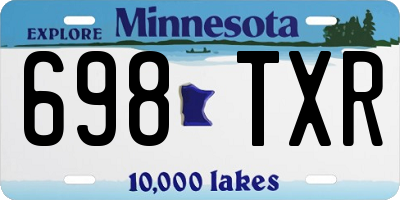 MN license plate 698TXR