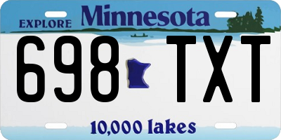 MN license plate 698TXT