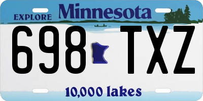 MN license plate 698TXZ