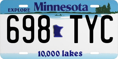 MN license plate 698TYC