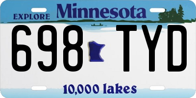 MN license plate 698TYD