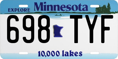 MN license plate 698TYF