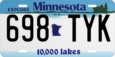 MN license plate 698TYK