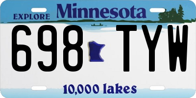 MN license plate 698TYW