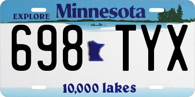 MN license plate 698TYX