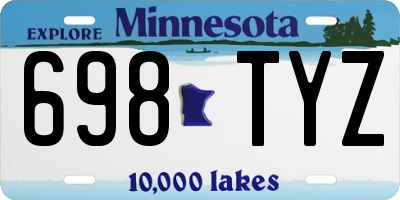 MN license plate 698TYZ