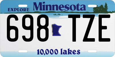 MN license plate 698TZE