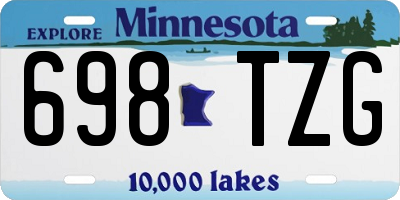 MN license plate 698TZG