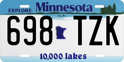 MN license plate 698TZK