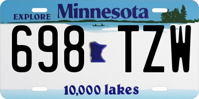 MN license plate 698TZW